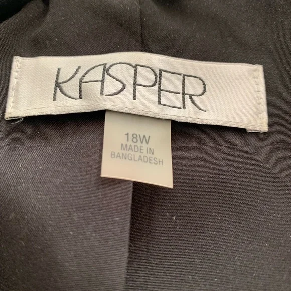 Kasper 18W Houndstooth-Plaid Longline Blazer Black/Vanilla Ice New no Tag - Picture 4 of 12